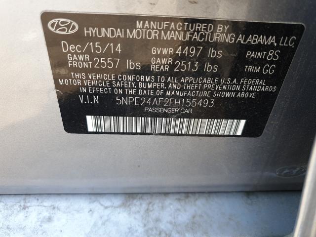 Photo 9 VIN: 5NPE24AF2FH155493 - HYUNDAI SONATA SE 