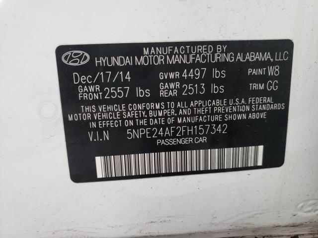 Photo 9 VIN: 5NPE24AF2FH157342 - HYUNDAI SONATA SE 