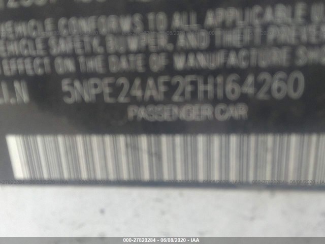 Photo 8 VIN: 5NPE24AF2FH164260 - HYUNDAI SONATA 