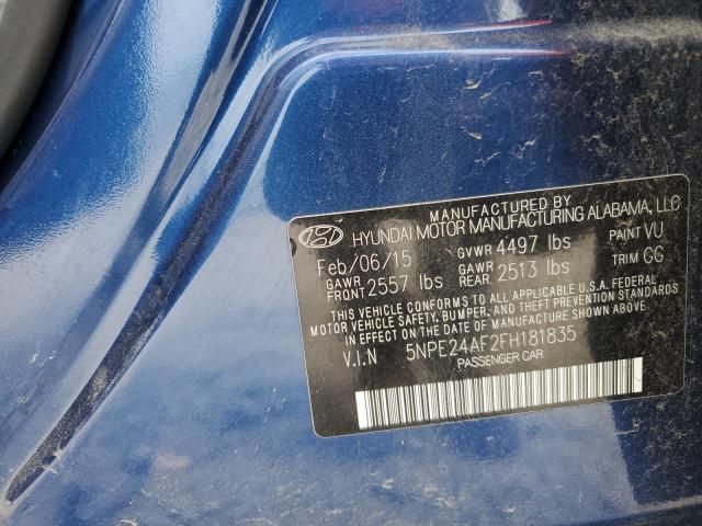 Photo 11 VIN: 5NPE24AF2FH181835 - HYUNDAI SONATA 