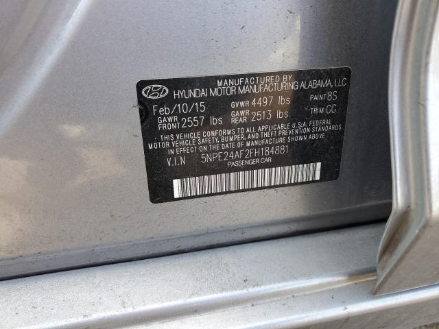 Photo 11 VIN: 5NPE24AF2FH184881 - HYUNDAI SONATA SE 