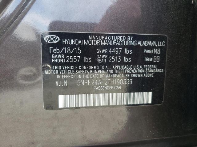 Photo 9 VIN: 5NPE24AF2FH190339 - HYUNDAI SONATA SE 