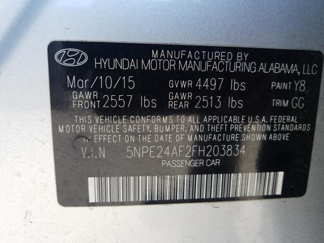 Photo 9 VIN: 5NPE24AF2FH203834 - HYUNDAI SONATA SE 