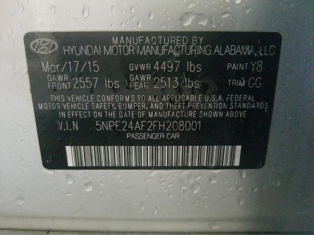 Photo 9 VIN: 5NPE24AF2FH208001 - HYUNDAI SONATA 