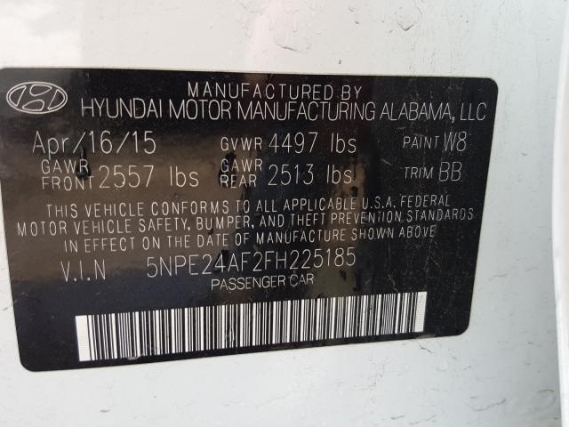 Photo 9 VIN: 5NPE24AF2FH225185 - HYUNDAI SONATA SE 