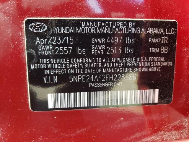 Photo 11 VIN: 5NPE24AF2FH228586 - HYUNDAI SONATA SE 