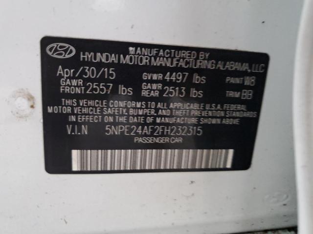 Photo 12 VIN: 5NPE24AF2FH232315 - HYUNDAI SONATA SE 