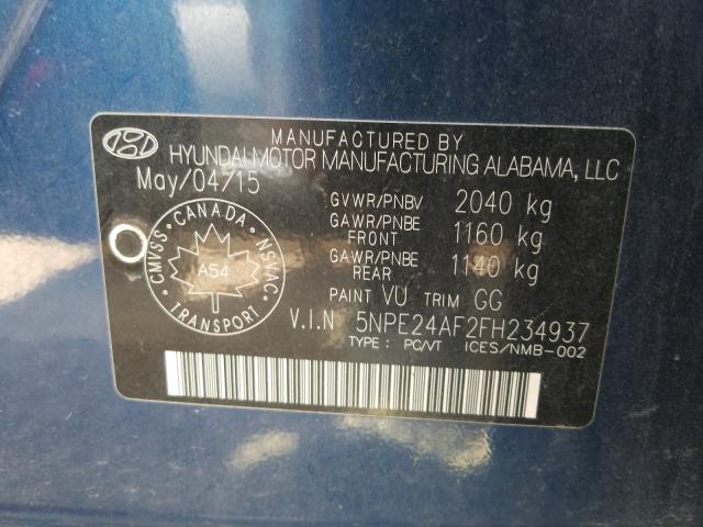 Photo 9 VIN: 5NPE24AF2FH234937 - HYUNDAI SONATA SE 