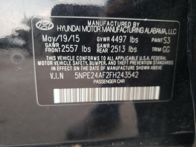 Photo 9 VIN: 5NPE24AF2FH243542 - HYUNDAI SONATA SE 