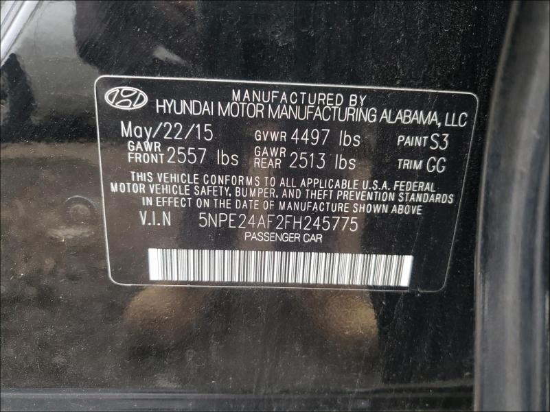 Photo 9 VIN: 5NPE24AF2FH245775 - HYUNDAI SONATA SE 