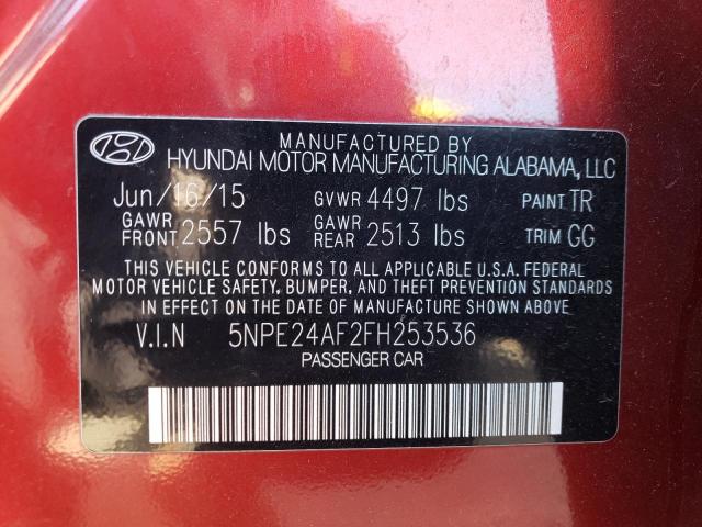 Photo 11 VIN: 5NPE24AF2FH253536 - HYUNDAI SONATA SE 