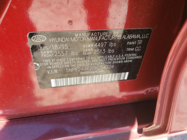 Photo 9 VIN: 5NPE24AF2FH254704 - HYUNDAI SONATA SE 