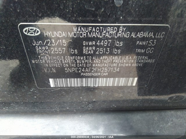 Photo 8 VIN: 5NPE24AF2FH257134 - HYUNDAI SONATA 