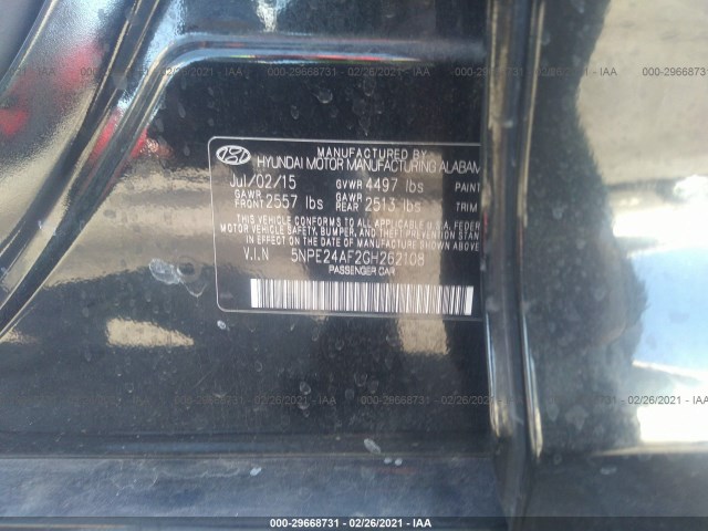 Photo 8 VIN: 5NPE24AF2GH262108 - HYUNDAI SONATA 