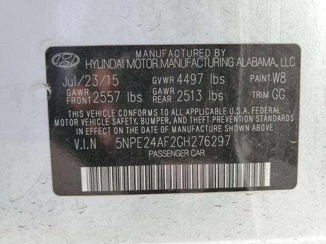 Photo 9 VIN: 5NPE24AF2GH276297 - HYUNDAI SONATA SE 