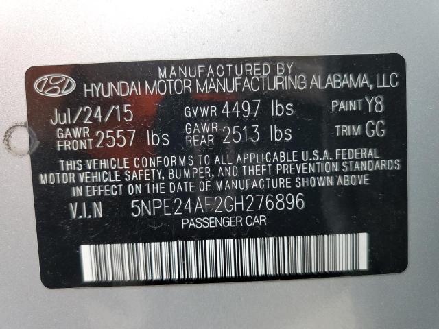 Photo 12 VIN: 5NPE24AF2GH276896 - HYUNDAI SONATA SE 