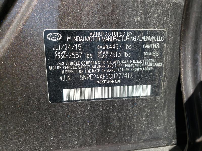 Photo 9 VIN: 5NPE24AF2GH277417 - HYUNDAI SONATA 