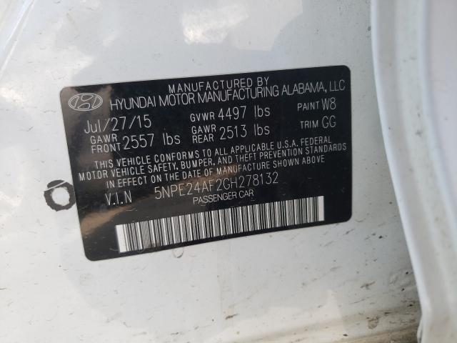 Photo 9 VIN: 5NPE24AF2GH278132 - HYUNDAI SONATA SE 