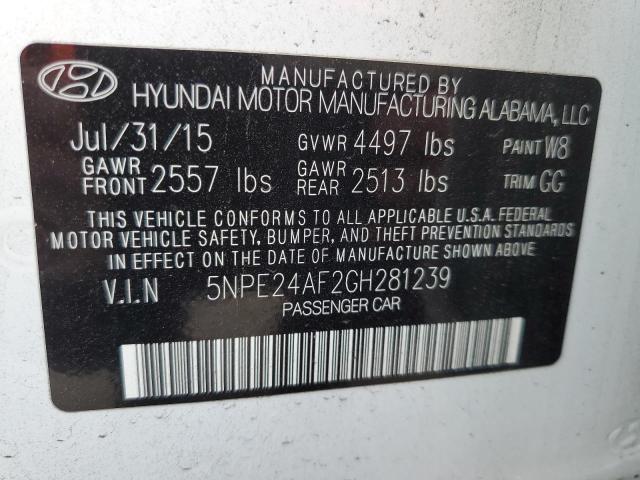 Photo 11 VIN: 5NPE24AF2GH281239 - HYUNDAI SONATA SE 