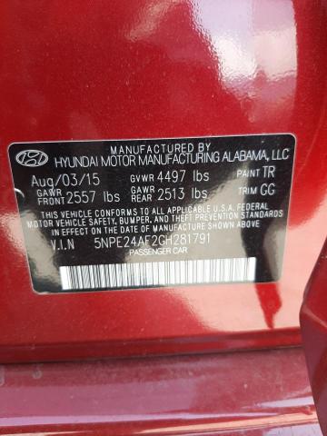 Photo 9 VIN: 5NPE24AF2GH281791 - HYUNDAI SONATA SE 