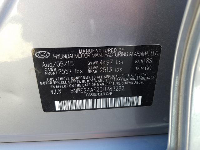 Photo 9 VIN: 5NPE24AF2GH283282 - HYUNDAI SONATA SE 