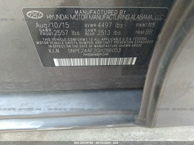 Photo 8 VIN: 5NPE24AF2GH286053 - HYUNDAI SONATA 