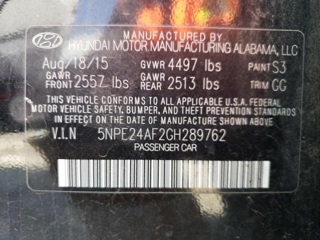 Photo 11 VIN: 5NPE24AF2GH289762 - HYUNDAI SONATA 