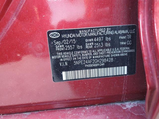 Photo 11 VIN: 5NPE24AF2GH298428 - HYUNDAI SONATA 