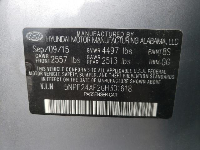 Photo 9 VIN: 5NPE24AF2GH301618 - HYUNDAI SONATA SE 