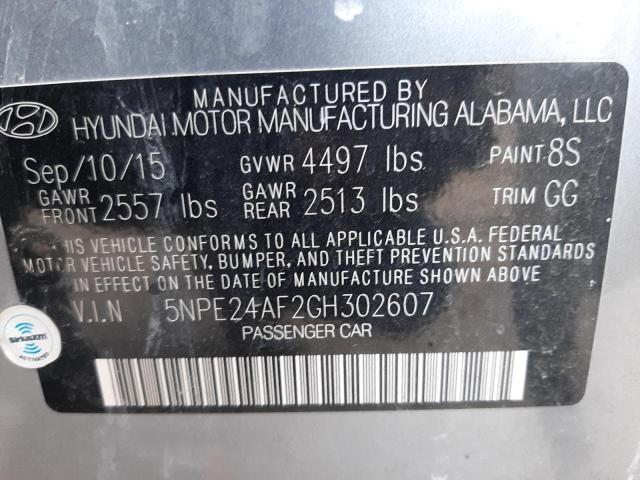 Photo 11 VIN: 5NPE24AF2GH302607 - HYUNDAI SONATA 