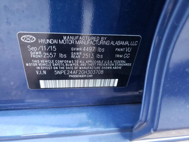 Photo 9 VIN: 5NPE24AF2GH303708 - HYUNDAI SONATA 