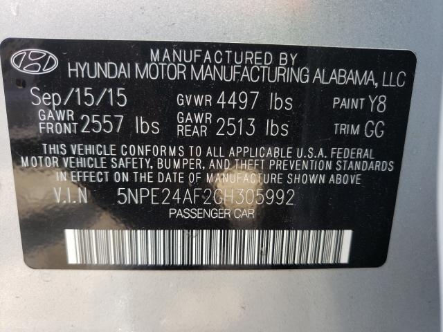 Photo 9 VIN: 5NPE24AF2GH305992 - HYUNDAI SONATA 