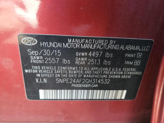 Photo 11 VIN: 5NPE24AF2GH314532 - HYUNDAI SONATA SE 