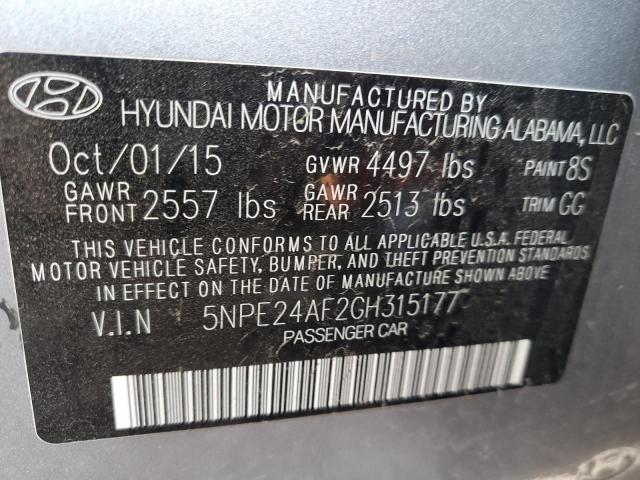 Photo 11 VIN: 5NPE24AF2GH315177 - HYUNDAI SONATA 