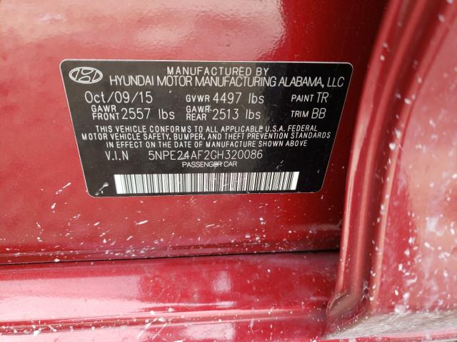 Photo 9 VIN: 5NPE24AF2GH320086 - HYUNDAI SONATA SE 