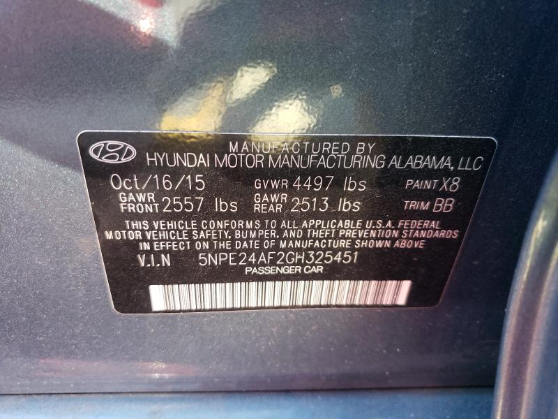 Photo 9 VIN: 5NPE24AF2GH325451 - HYUNDAI SONATA SE 