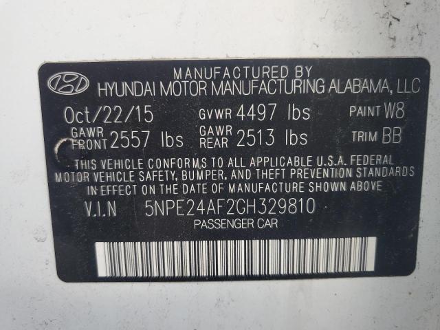 Photo 11 VIN: 5NPE24AF2GH329810 - HYUNDAI SONATA 