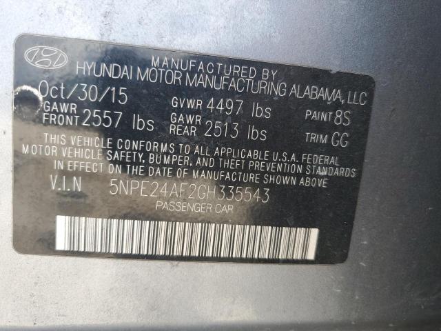 Photo 11 VIN: 5NPE24AF2GH335543 - HYUNDAI SONATA SE 