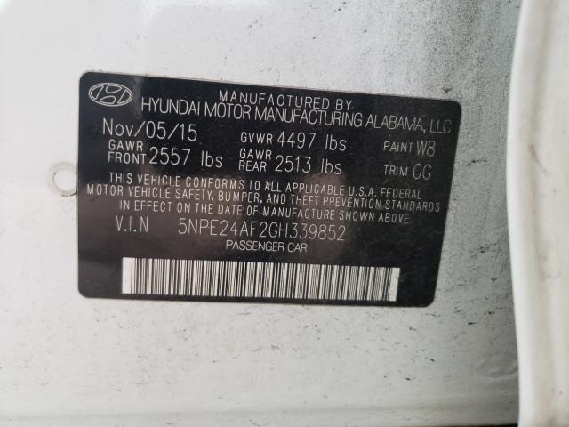 Photo 9 VIN: 5NPE24AF2GH339852 - HYUNDAI SONATA SE 