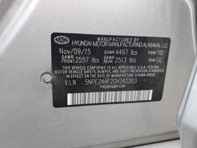 Photo 11 VIN: 5NPE24AF2GH342203 - HYUNDAI SONATA SE 