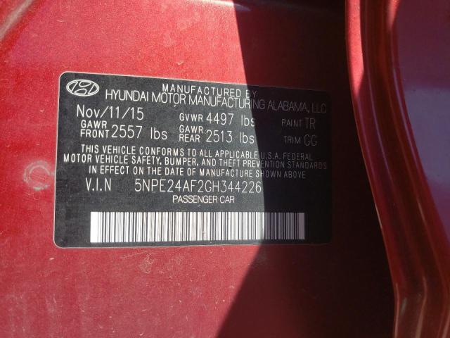 Photo 9 VIN: 5NPE24AF2GH344226 - HYUNDAI SONATA SE 