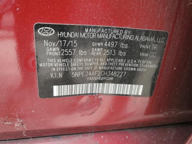 Photo 11 VIN: 5NPE24AF2GH348227 - HYUNDAI SONATA 