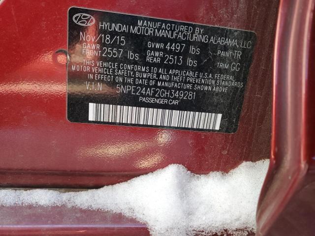 Photo 11 VIN: 5NPE24AF2GH349281 - HYUNDAI SONATA SE 