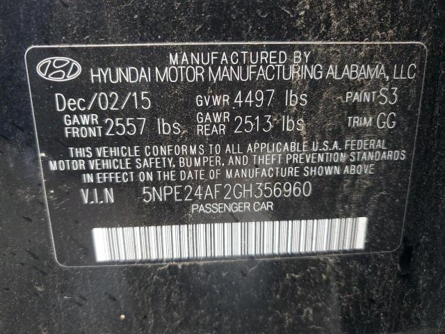 Photo 11 VIN: 5NPE24AF2GH356960 - HYUNDAI SONATA 