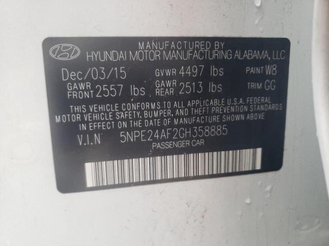 Photo 9 VIN: 5NPE24AF2GH358885 - HYUNDAI SONATA SE 