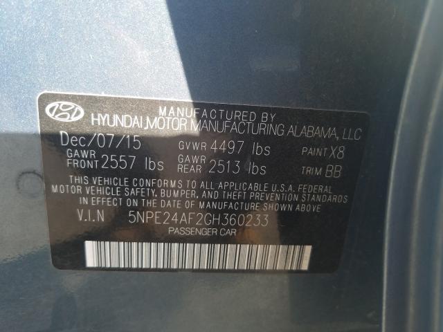 Photo 9 VIN: 5NPE24AF2GH360233 - HYUNDAI SONATA 