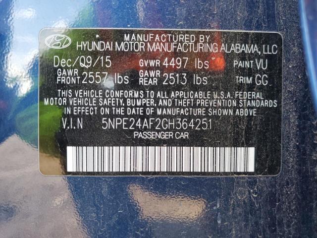 Photo 12 VIN: 5NPE24AF2GH364251 - HYUNDAI SONATA SE 