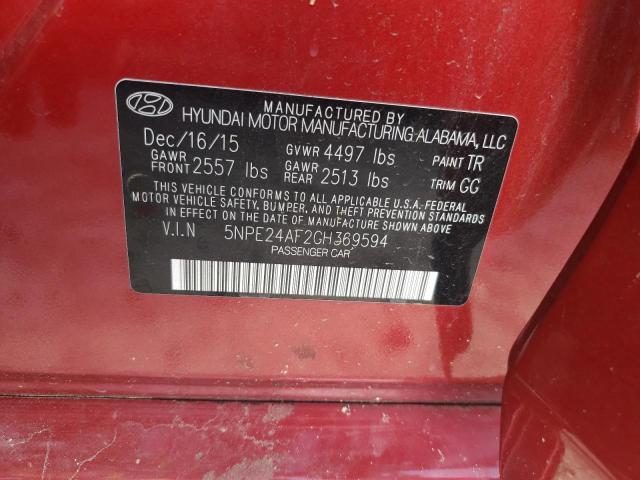 Photo 11 VIN: 5NPE24AF2GH369594 - HYUNDAI SONATA SE 