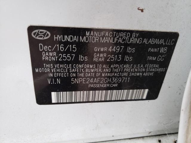 Photo 11 VIN: 5NPE24AF2GH369711 - HYUNDAI SONATA SE 