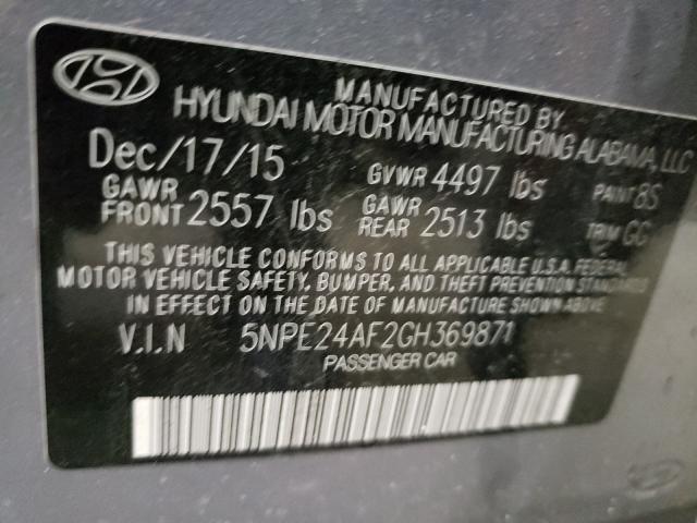 Photo 9 VIN: 5NPE24AF2GH369871 - HYUNDAI SONATA SE 